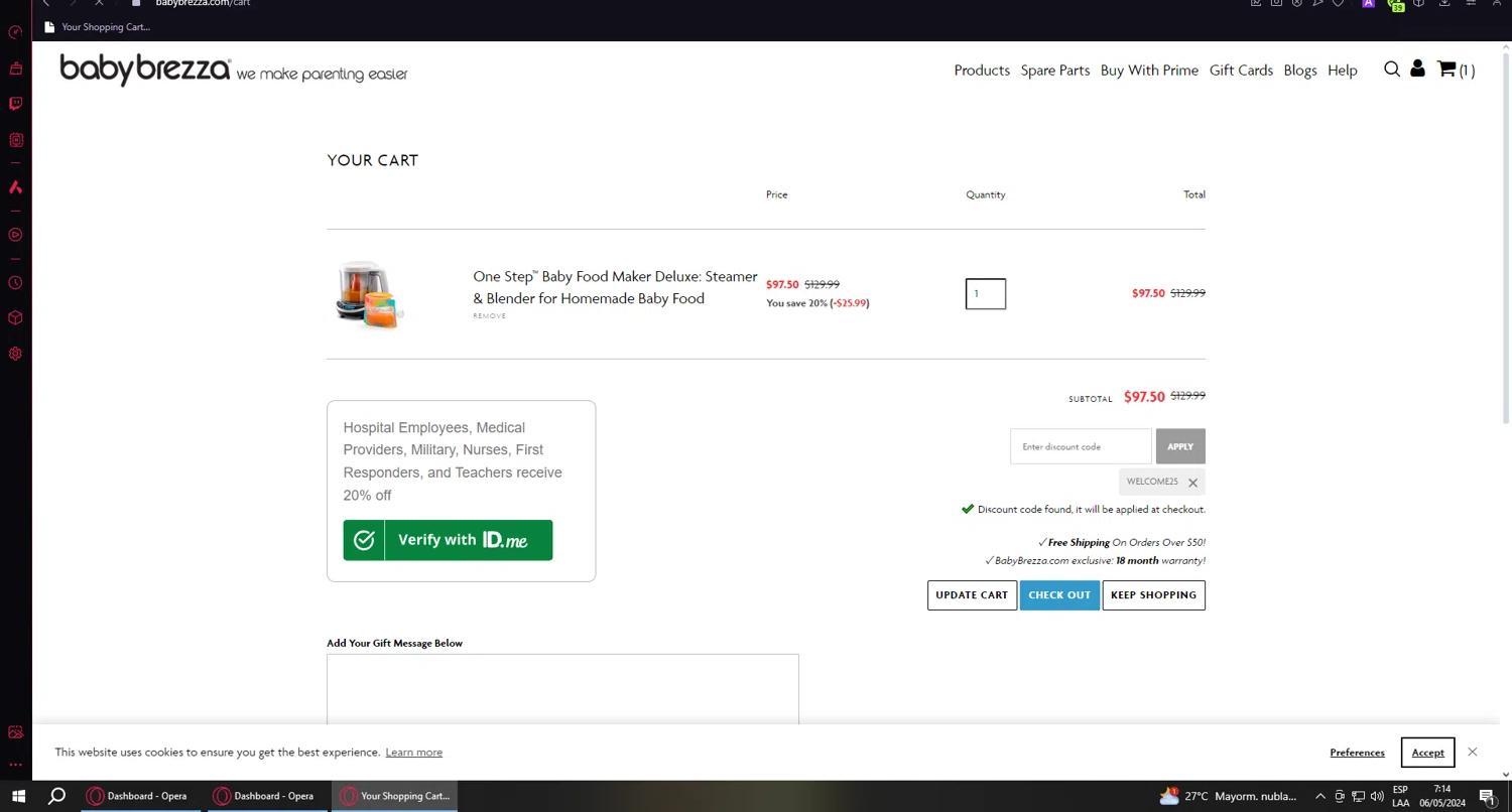 How to apply Baby Brezza coupon code